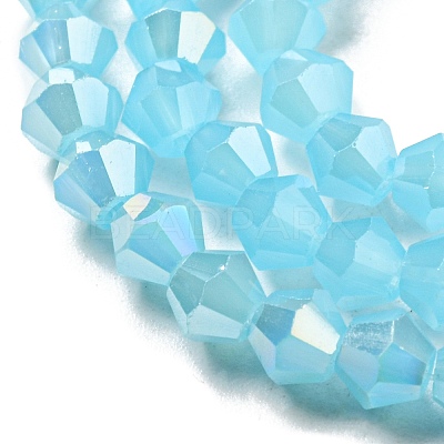 Imitation Jade Electroplate Glass Beads Strands GLAA-F029-J4mm-A03-1