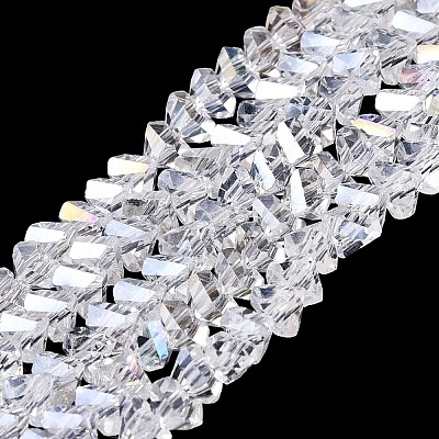 Electroplate Transparent Glass Beads Strands LS-EGLA-Q139-01A-A01-1