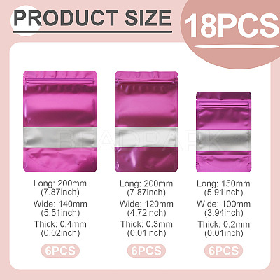 18Pcs 3 Styles PE Resealable Bags with Window OPP-TAD0001-01E-1