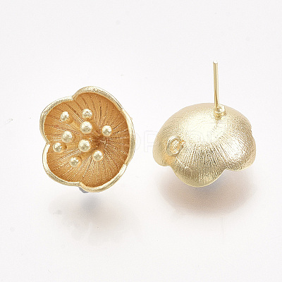 Brass Stud Earring Findings X-KK-T038-587G-NF-1
