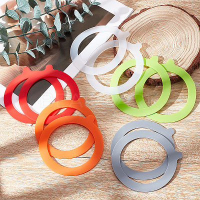 10Pcs 5 Colors Silicone Rings AJEW-GF0005-71-1