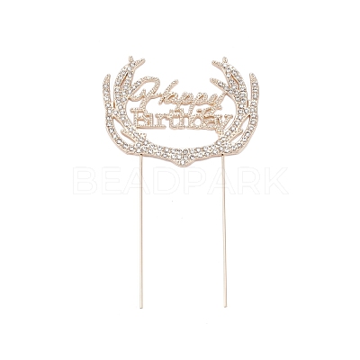 Alloy & Rhinestone Cake Insert Card Decoration AJEW-WH0248-06KCG-1