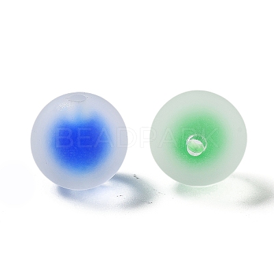 UV Plating Iridescent Frosted Acrylic Beads MACR-D032-07B-1