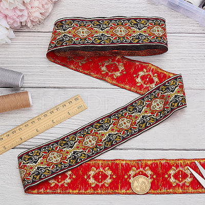 Ethnic Style Embroidery Polyester Ribbons OCOR-WH0070-04D-1