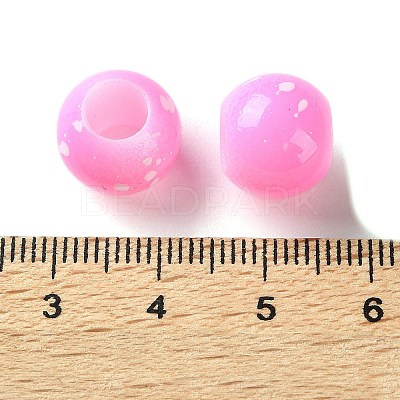Spray Painted ABS Plastic European Beads KY-G033-01B-03-1