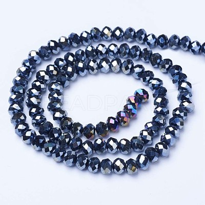 Electroplate Glass Beads Strands EGLA-A034-P4mm-B01-1