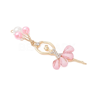 ABS Plastic Imitation Pearl & Alloy Big Pendants PALLOY-JF04992-1