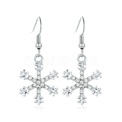 Snowflake Alloy Dangle Earrings FS-WGD9918-21-1