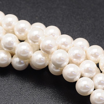 Shell Pearl Beads Strands BSHE-E008-8mm-12-1