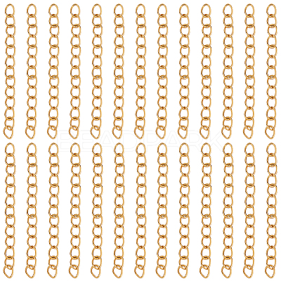 100Pcs Ion Plating(IP) 304 Stainless Steel Chain Extender STAS-BBC0006-14B-1
