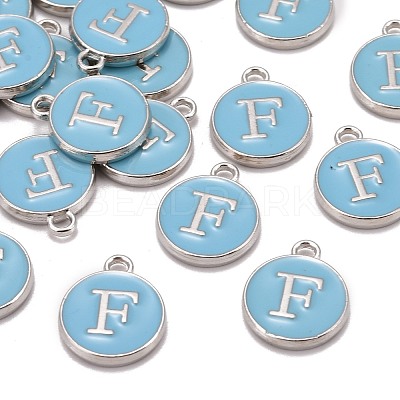 Platinum Plated Alloy Enamel Charms X-ENAM-S118-04F-P-1