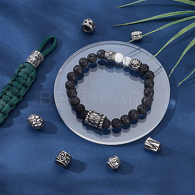 10Pcs 10 Styles 304 Stainless Steel European Beads STAS-PH0006-73-1