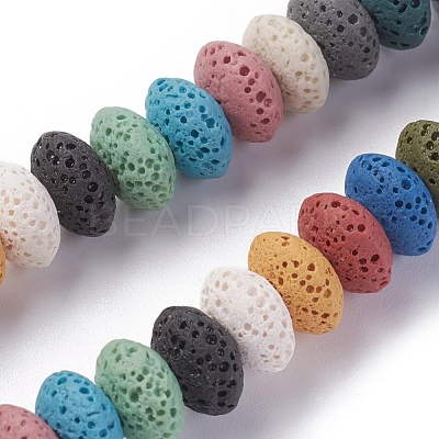 Natural Lava Rock Beads Strands G-F671-01B-17-1