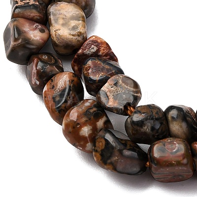 Natural Leopard Skin Jasper Beads Strands G-I389-A09-1