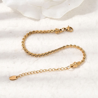 304 Stainless Steel Link Chain Bracelets for Women BJEW-A158-02D-G-1