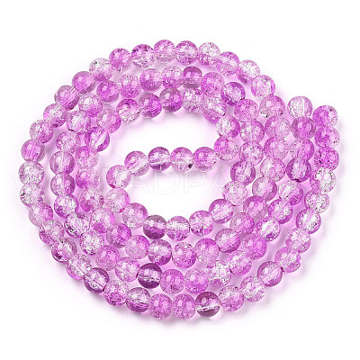 Baking Paint Crackle Glass Beads Strands X-CCG-S001-8mm-14-1