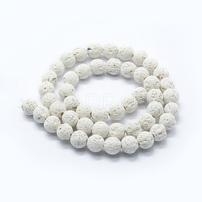 Synthetic Lava Rock Round Beads Strands X-G-E508-04-8mm-1-1