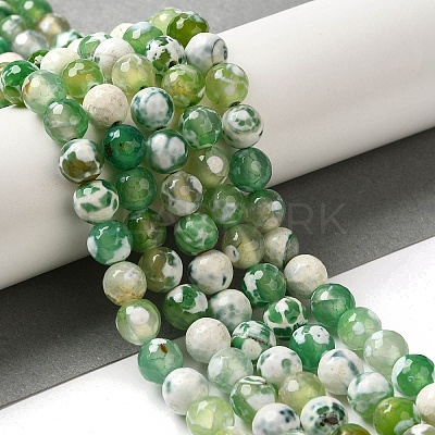 Dyed & Heated Natural Fire Crackle Agate Beads Strands G-P539-B01-24-1