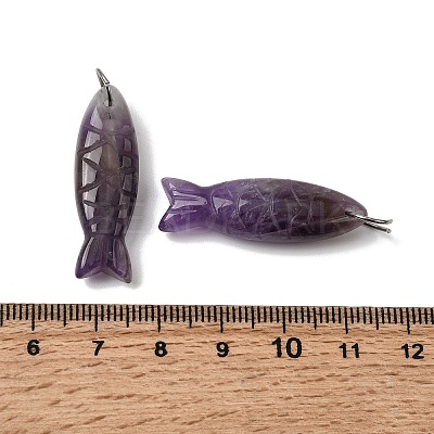 Natural Amethyst Carved Pendants G-G314-01P-08-1