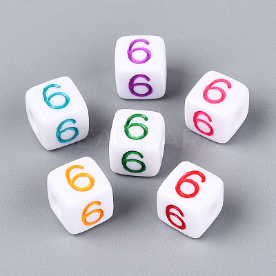 Opaque Acrylic European Large Hole Beads SACR-N020-01A-07-1