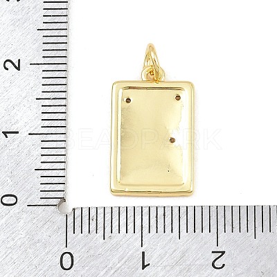 Brass Micro Pave Clear Cubic Zirconia Pendants KK-CBADB87-11G-1