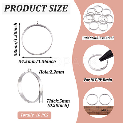 Alloy Open Back Bezel Big Pendants PALLOY-TA0021-01P-1