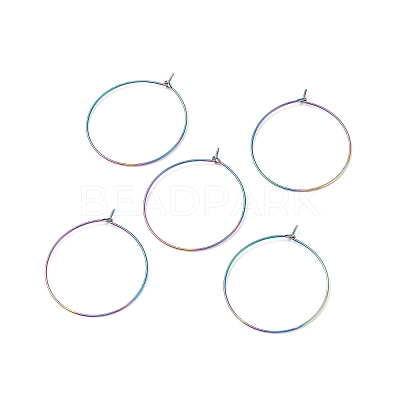 Ion Plating(IP) 316 Surgical Stainless Steel Hoop Earrings Findings STAS-F149-32M-A-1