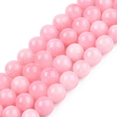 Natural Dyed Yellow Jade Gemstone Bead Strands G-R271-8mm-Y01-1