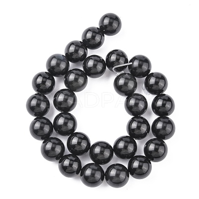 Natural Obsidian Beads Strands G-G099-14mm-24-1