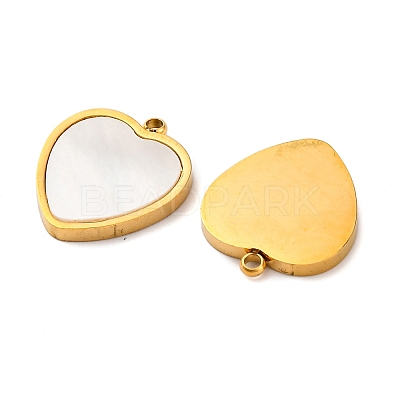 Ion Plating(IP) 304 Stainless Steel Pave Natural Shell Pendants STAS-Z100-02G-02-1