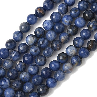 Natural Sodalite Beads Strands X-G-G515-6mm-07-1