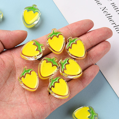 Transparent Enamel Acrylic Beads TACR-S155-003H-1
