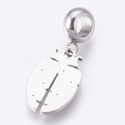 304 Stainless Steel European Dangle Charms STAS-O097-06C-1