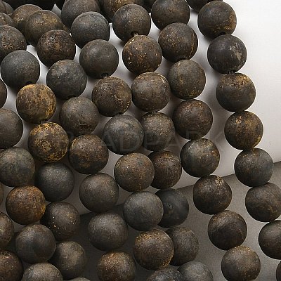 Natural Pyrite Bead Strands G-G670-09-8mm-1