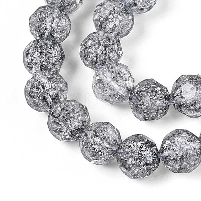 Transparent Crackle Glass Beads Strands GLAA-N053-10mm-02-1