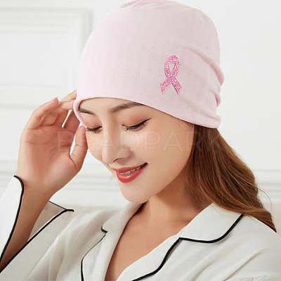 30Pcs Breast Cancer Awareness Ribbon Rhinestone Appliques PATC-FG0001-48-1
