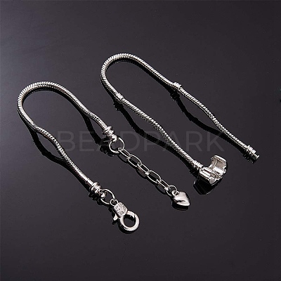 Brass European Style Bracelets Jewelry Making KK-SC0001-12P-1