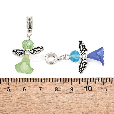 Lovely Wedding Dress Angel Alloy European Dangle  Large Hole Pendants PALLOY-JF00003-1