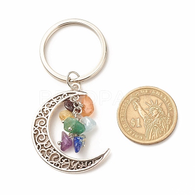 Mixed Mixed Stone and Tibetan Style Alloy Keychain KEYC-JKC00322-1