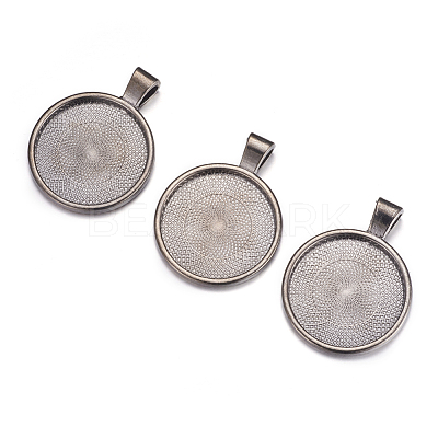 Metal Alloy Pendant Cabochon Settings X-PALLOY-A15654-B-1