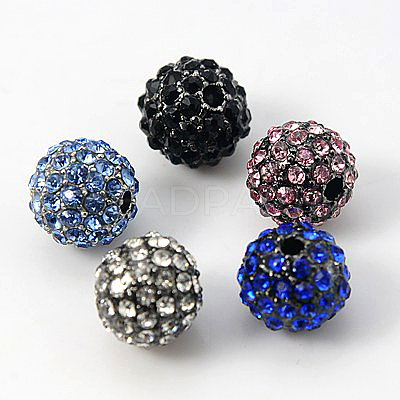 Alloy Rhinestone Beads RB-A034-10mm-B-1