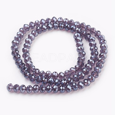 Electroplate Glass Beads Strands X-GLAA-K027-PL-A05-1
