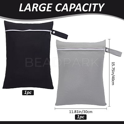 2Pcs 2 Colors Polyester Zipper Bags ABAG-CN0001-12-1