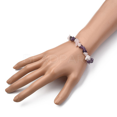 Chips Gemstone Beaded Stretch Bracelets BJEW-JB01824-04-1
