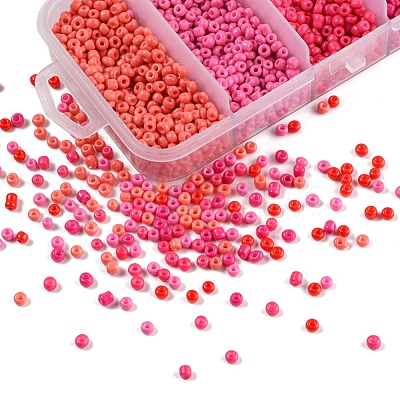 1900Pcs 5 Colors Baking Paint Glass Seed Beads SEED-YW0001-76A-1