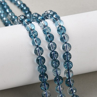 Dyed Round Natural Crackle Quartz Beads Strands G-K084-6mm-03A-1