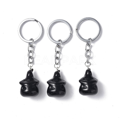 Natural Obsidian Keychains KEYC-P011-04P-07-1
