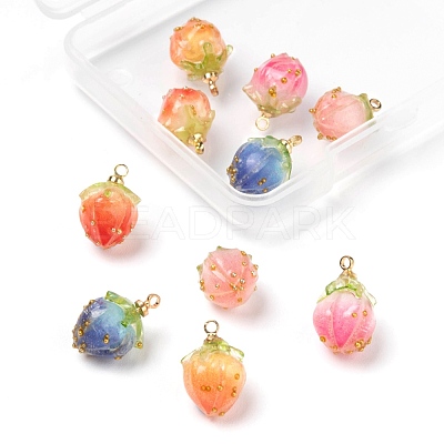 10Pcs 5 Colors Handmade Flower Pendants KY-LS0001-06-1