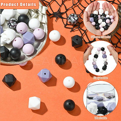 Halloween Theme Food Grade Eco-Friendly Silicone Beads SIL-YW0001-45-1