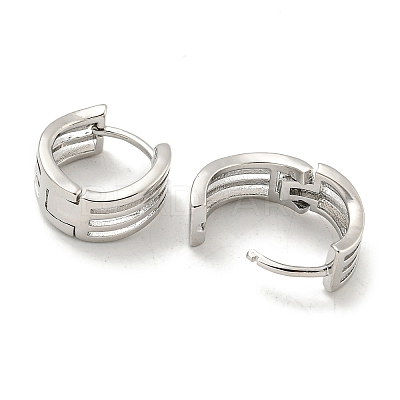 Thick Brass Hoop Earrings EJEW-L211-011I-P-1